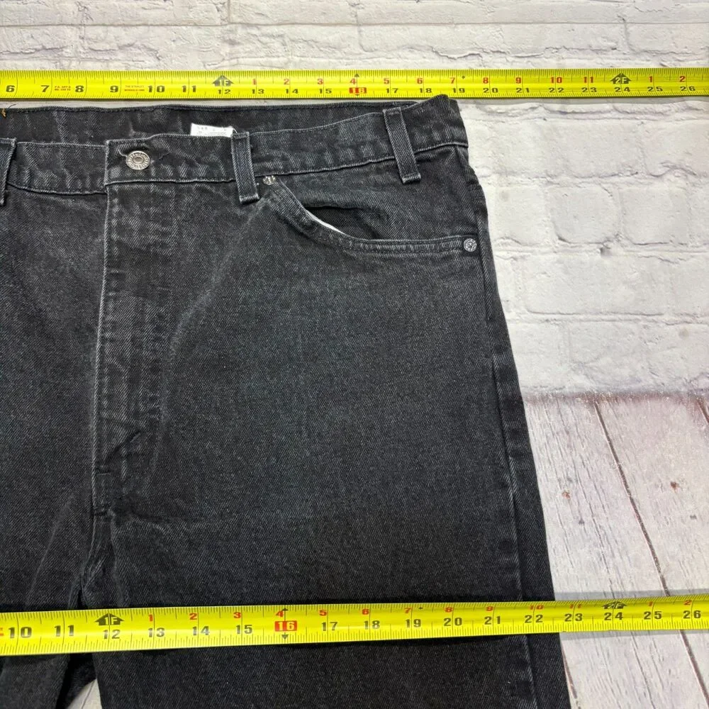Vintage Levi's 505 Orange Tab Regular Fit Size 40x30 Black Denim USA C130 -14